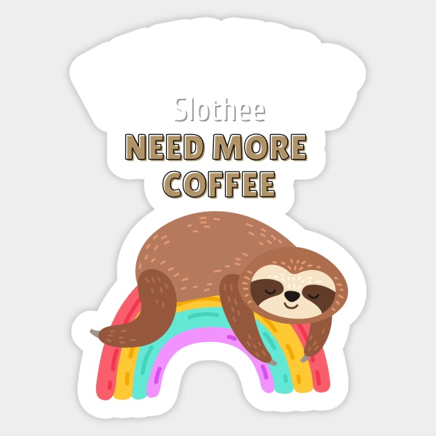 feeling slothee need more coffee Sticker by Novelty-art